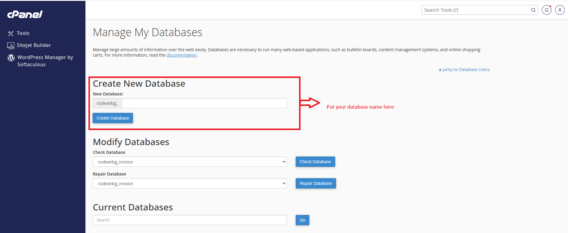 Create New Database