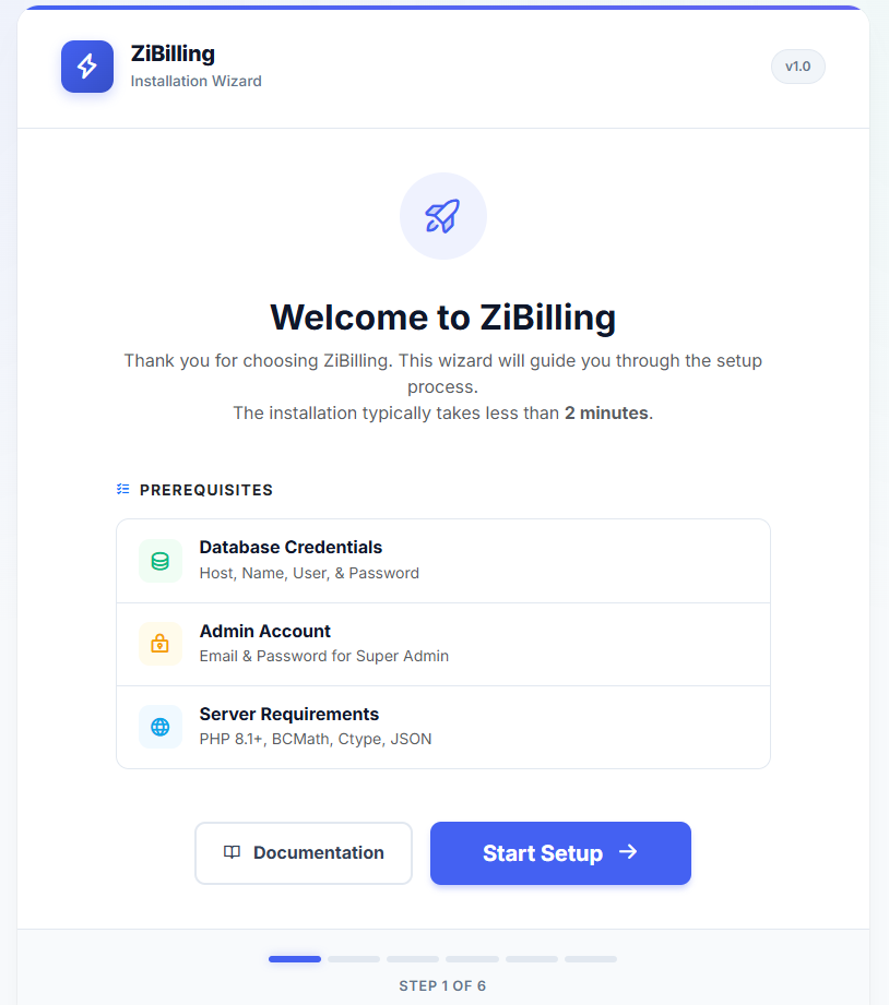 Installer Welcome Screen